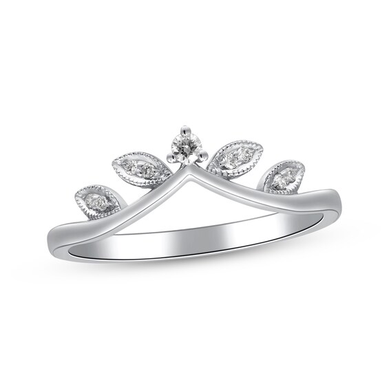 Adore Diamond Leaf Chevron Contour Ring 1/15 ct tw 14K White Gold