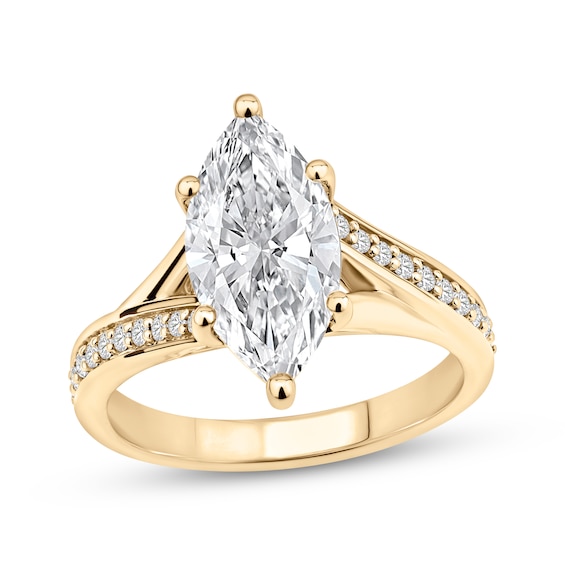 Adore Lab-Grown Diamonds Certified Marquise-Cut Engagement Ring 3-1/8 ct tw 14K Yellow Gold