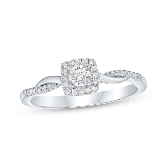 KAY Lab-Grown Diamonds Halo Promise Ring 1/4 ct tw 10K White Gold