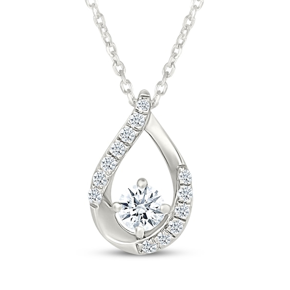 KAY Lab-Grown Diamonds Teardrop Necklace 1/4 ct tw Sterling Silver 18"