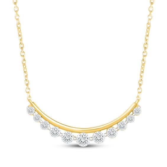 KAY Lab-Grown Diamonds Smile Necklace 1/2 ct tw 10K Yellow Gold 18"