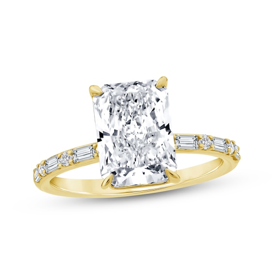 Adore Lab-Grown Diamonds Certified Radiant-Cut Engagement Ring 3-1/4 ct tw 14K Yellow Gold