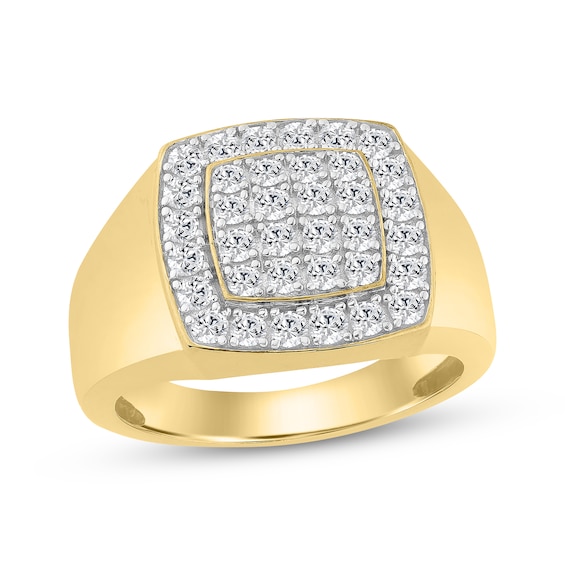 KAY Lab-Grown Diamonds Men's Signet Ring 1 ct tw 10K Yellow Gold