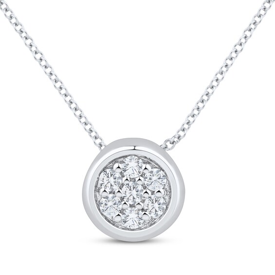 MultiDiamond BezelLook Necklace 110 ct tw Sterling Silver 18