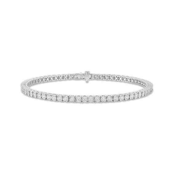 KAY Lab-Grown Diamonds Men's Tennis Bracelet 1 ct tw Sterling Silver 8.5"