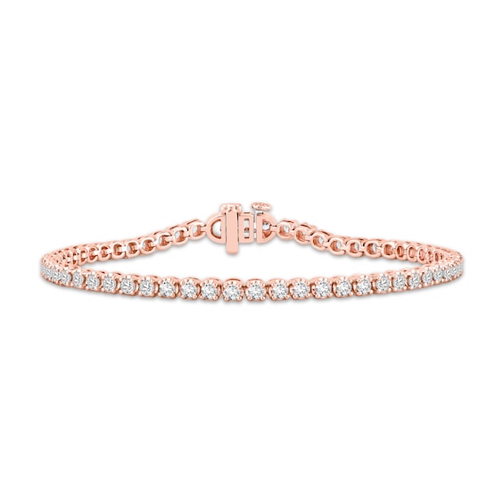 KAY Lab-Grown Diamonds Tennis Bracelet 3 ct tw 10K Rose Gold 7"