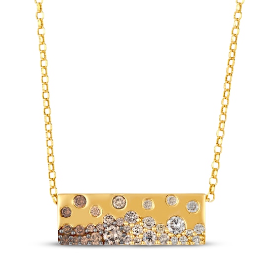 Le Vian Chocolate Ombré Diamond Bar Necklace 3/4 ct tw 14K Honey Gold 19"