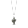 Thumbnail Image 1 of Disney Treasures Toy Story Green Tourmaline & Diamond Cactus Necklace 1/10 ct tw Sterling Silver 17-19"