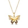 Thumbnail Image 1 of Le Vian Garden Party Diamond Butterfly Necklace 1/6 ct tw 14K Honey Gold 18"