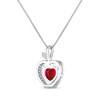 Thumbnail Image 2 of Lab-Created Ruby/White Lab-Created Sapphire Apple Necklace Sterling Silver 18"