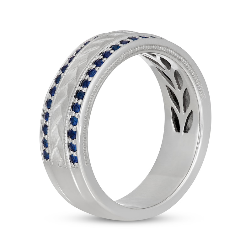 Main Image 2 of Neil Lane Men's Blue Sapphire Wedding Band 14K White Gold