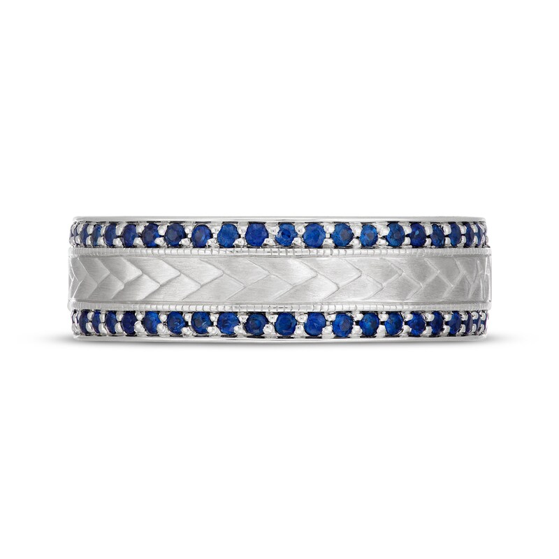 Main Image 3 of Neil Lane Men's Blue Sapphire Wedding Band 14K White Gold