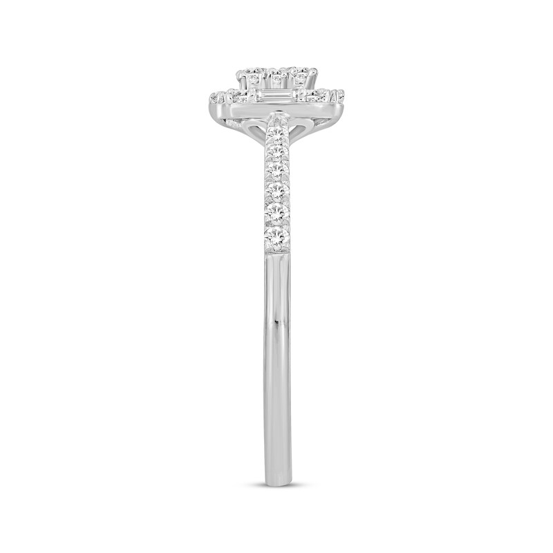 Main Image 2 of Baguette & Round-Cut Diamond Promise Ring 1/3 ct tw 10K White Gold