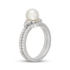 Thumbnail Image 2 of Neil Lane Akoya Cultured Pearl & Diamond Bridal Set 1/2 ct tw 14K White Gold