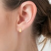 Thumbnail Image 2 of Diamond Cross Huggie Hoop Earrings 1/20 ct tw 10K Yellow Gold