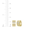 Thumbnail Image 3 of Diamond Cross Huggie Hoop Earrings 1/20 ct tw 10K Yellow Gold