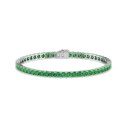 Men's Lab-Created Emerald Tennis Bracelet Sterling Silver 8.5&quot;