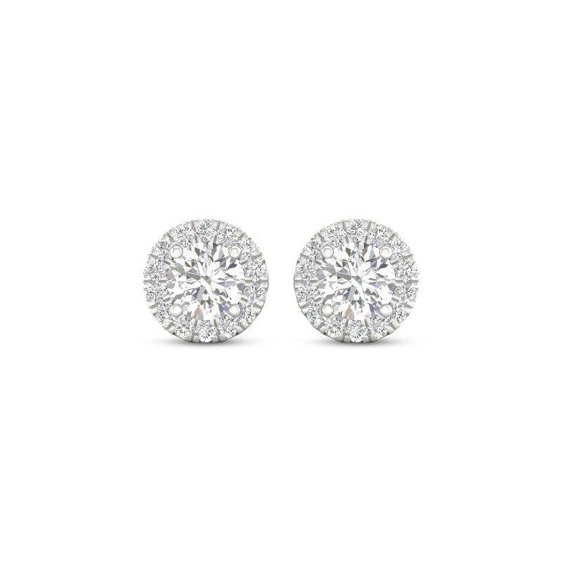 Main Image 2 of KAY Lab-Grown Diamonds Round-Cut Halo Stud Earrings 1 ct tw 14K White Gold (F/VS2)
