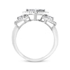 Thumbnail Image 2 of Princess-Cut Diamond Square Trios Ring 1 ct tw 10K White Gold