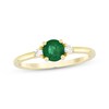 Thumbnail Image 1 of Natural Emerald & Diamond Ring 1/15 ct tw 10K Yellow Gold