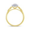 Thumbnail Image 3 of Diamond Cushion Halo Promise Ring 1/5 ct tw 10K Two-Tone Gold