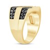 Thumbnail Image 2 of Men's Black Diamond Diagonal Stripe Ring 2-1/4 ct tw 10K Yellow Gold