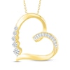 Thumbnail Image 1 of Diamond Tilted Heart Necklace 1/8 ct tw 10K Yellow Gold 18"