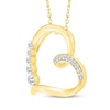 Thumbnail Image 2 of Diamond Tilted Heart Necklace 1/8 ct tw 10K Yellow Gold 18"