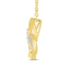 Thumbnail Image 3 of Diamond Tilted Heart Necklace 1/8 ct tw 10K Yellow Gold 18"