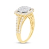 Thumbnail Image 2 of Adore Multi-Diamond Cushion Halo Engagement Ring 1-3/8 ct tw 10K Two-Tone Gold