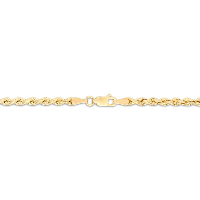 Main Image 3 of Silk Rope Chain Necklace 3.7mm Solid 14K Yellow Gold 18"