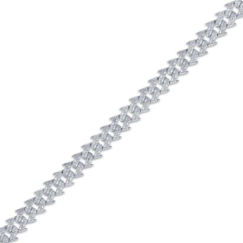 Main Image 2 of Men's Diamond Spike Link Chain Bracelet 1 ct tw Sterling Silver 8.5"