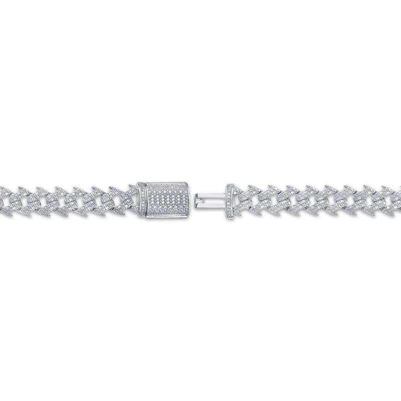 Main Image 3 of Men's Diamond Spike Link Chain Bracelet 1 ct tw Sterling Silver 8.5"