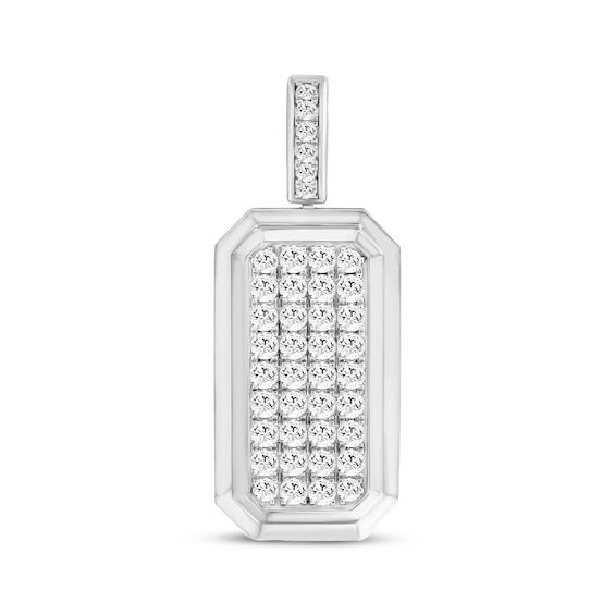 Men's KAY Lab-Grown Diamonds Dog Tag Charm 4 ct tw 10K White Gold