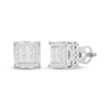 Thumbnail Image 1 of Men's KAY Lab-Grown Diamonds Square-Cut Quad Stud Earrings 1 ct tw 10K White Gold