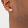 Thumbnail Image 3 of Men's KAY Lab-Grown Diamonds Square-Cut Quad Stud Earrings 1 ct tw 10K White Gold