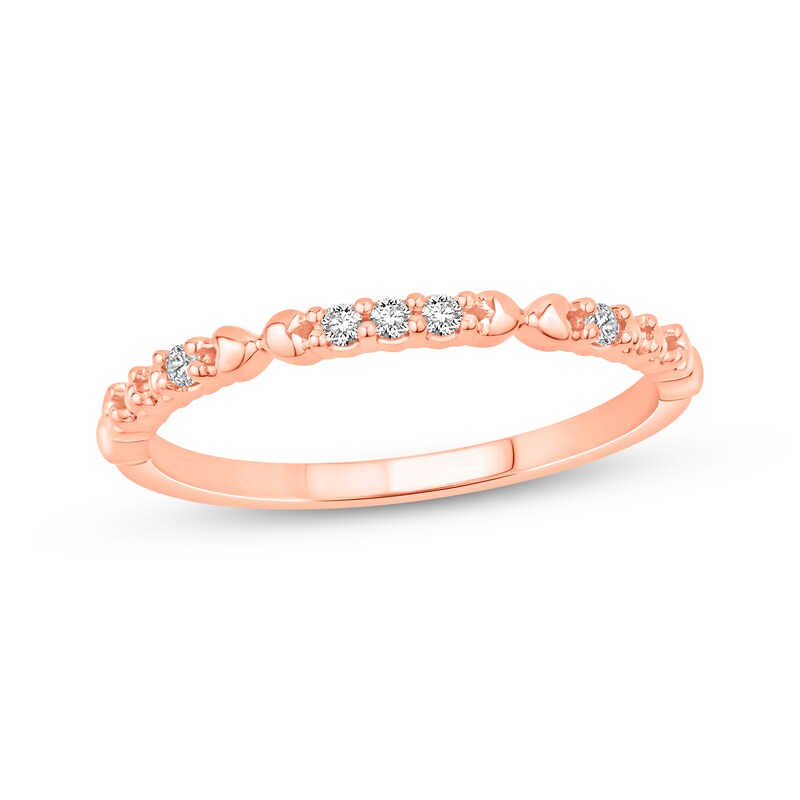 LADIES STACKBLE BAND 1/20 CT ROUND DIAMOND 14K ROSE GOLD LADIES STACKBLE BAND 1/20 CT ROUND DIAMOND 14K ROSE GOLD