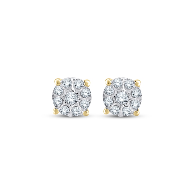 Main Image 2 of Multi-Diamond Stud Earrings 1/4 ct tw 10K Yellow Gold