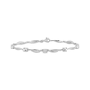 Thumbnail Image 1 of White Lab-Created Sapphire Station Twist Bracelet Sterling Silver 7"
