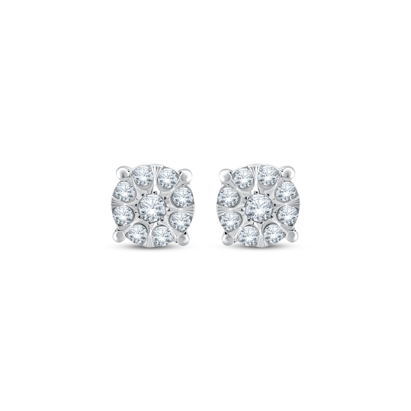 Main Image 2 of Multi-Diamond Stud Earrings 1/4 ct tw 10K White Gold