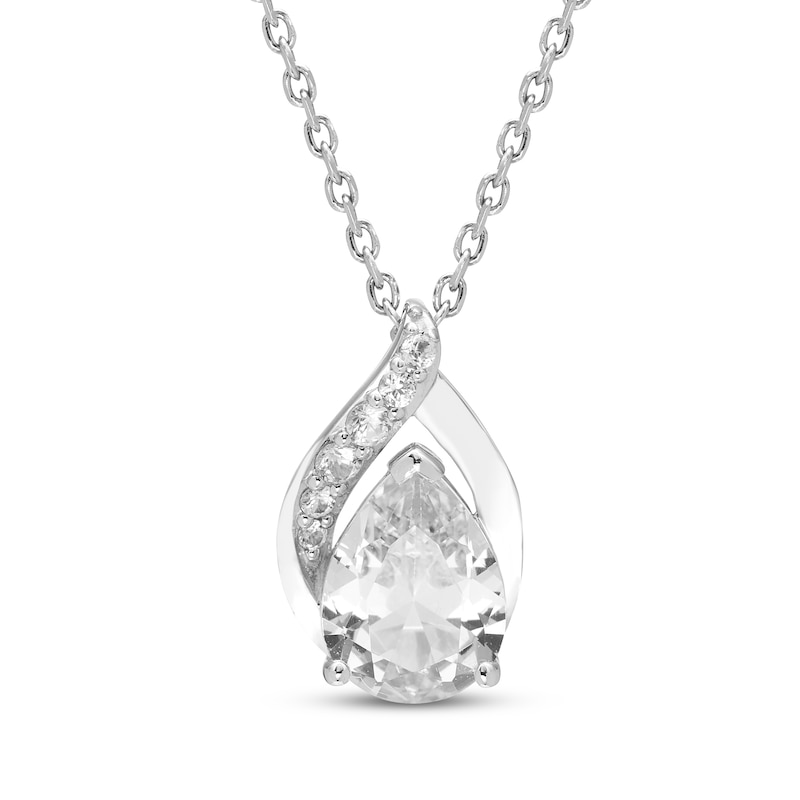 Main Image 2 of Pear-Shaped White Lab-Created Sapphire Gift Set Sterling Silver
