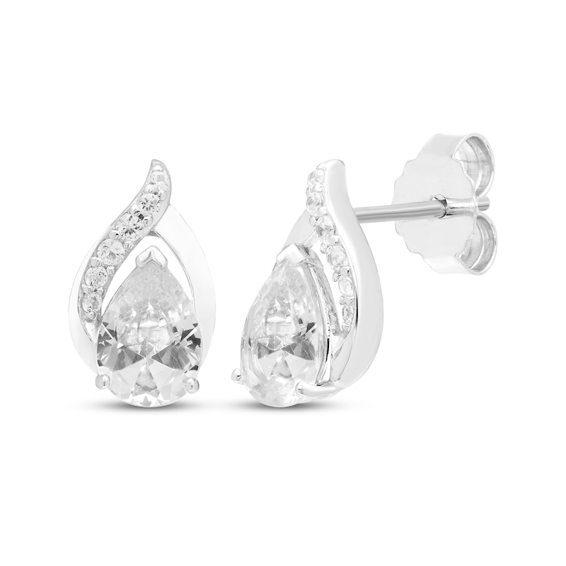 Main Image 4 of Pear-Shaped White Lab-Created Sapphire Gift Set Sterling Silver