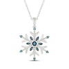 Thumbnail Image 1 of Blue & White Diamond Snowflake Necklace 1/10 ct tw Sterling Silver 18"