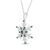 Thumbnail Image 2 of Blue & White Diamond Snowflake Necklace 1/10 ct tw Sterling Silver 18"