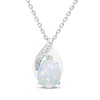 Thumbnail Image 2 of Pear-Shaped Lab-Created Opal & White Lab-Created Sapphire Gift Set Sterling Silver