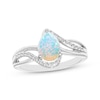Thumbnail Image 3 of Pear-Shaped Lab-Created Opal & White Lab-Created Sapphire Gift Set Sterling Silver