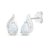 Thumbnail Image 4 of Pear-Shaped Lab-Created Opal & White Lab-Created Sapphire Gift Set Sterling Silver