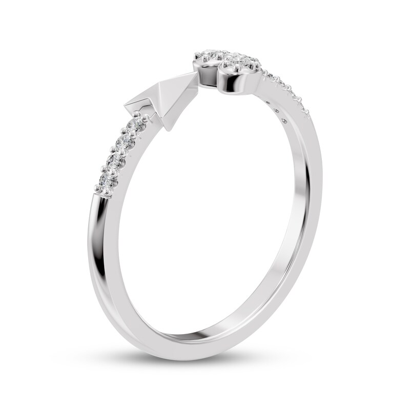 Main Image 2 of Diamond Heart & Arrow Deconstructed Ring 1/8 ct tw Sterling Silver