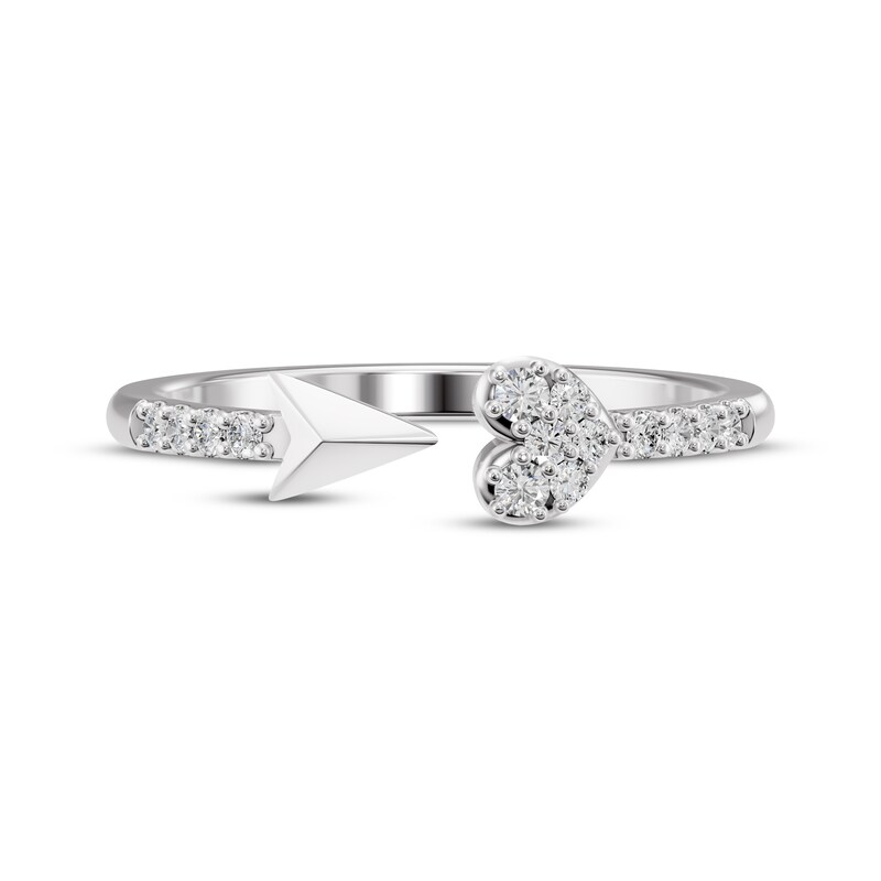 Main Image 3 of Diamond Heart & Arrow Deconstructed Ring 1/8 ct tw Sterling Silver