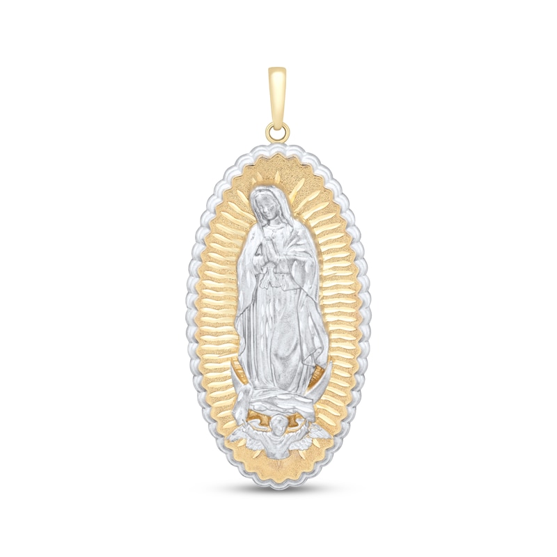 Main Image 1 of Diamond-Cut Our Lady of Guadalupe Oval Charm 10K Yellow Gold